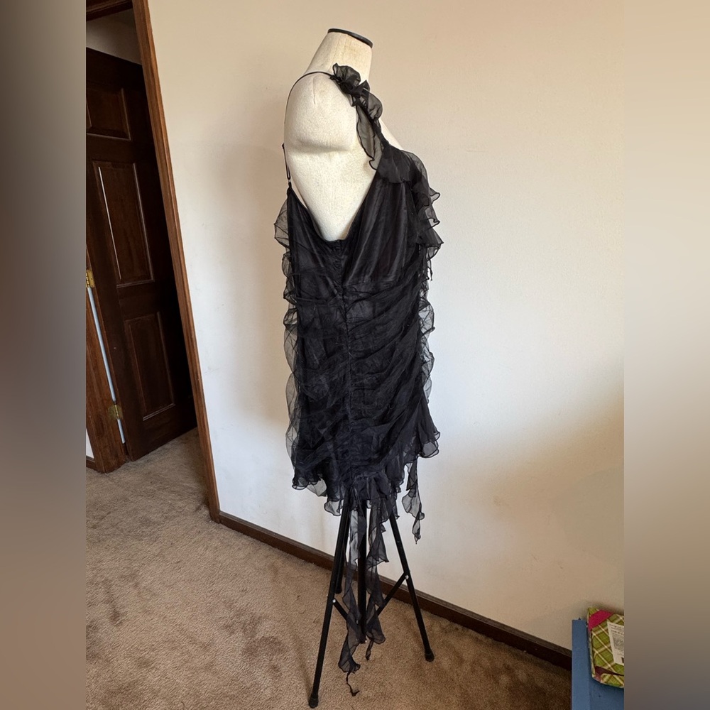 GENERATION KISS Black Ruffled Goth Sheer Mesh Dress with Ruffles 3X XXXL NWT - Picture 3 of 4